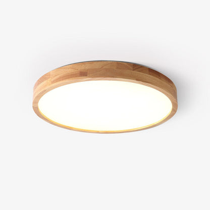 Wood Ceiling Light for Bedroom & Living Room – Geometric LED Flush Mount, Scandinavian Modern Hallway & Kitchen Ceiling Fixture