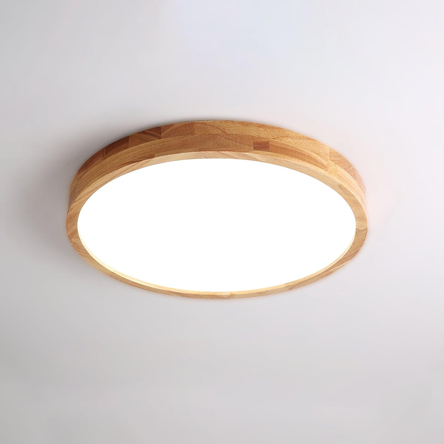 Wood Ceiling Light for Bedroom & Living Room – Geometric LED Flush Mount, Scandinavian Modern Hallway & Kitchen Ceiling Fixture