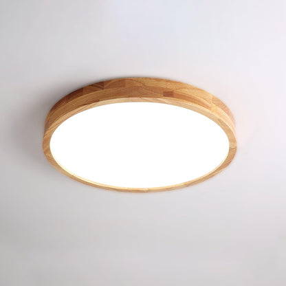 Wood Ceiling Light for Bedroom & Living Room – Geometric LED Flush Mount, Scandinavian Modern Hallway & Kitchen Ceiling Fixture
