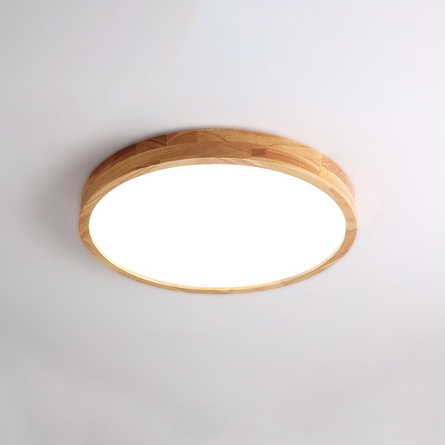Wood Ceiling Light for Bedroom & Living Room – Geometric LED Flush Mount, Scandinavian Modern Hallway & Kitchen Ceiling Fixture