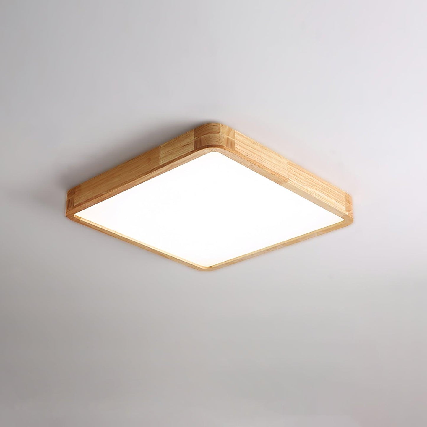 Wood Ceiling Light for Bedroom & Living Room – Geometric LED Flush Mount, Scandinavian Modern Hallway & Kitchen Ceiling Fixture