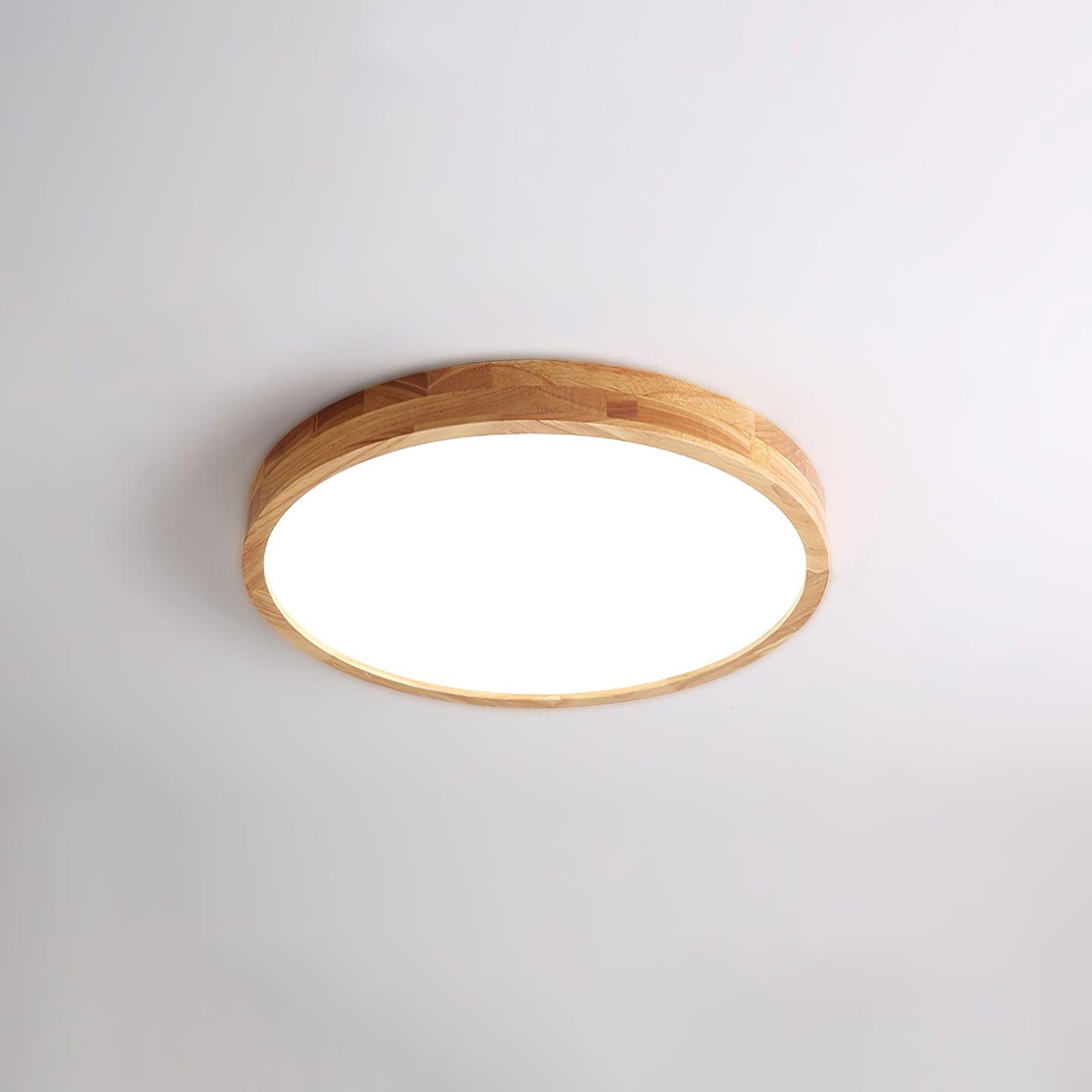 Wood Ceiling Light for Bedroom & Living Room – Geometric LED Flush Mount, Scandinavian Modern Hallway & Kitchen Ceiling Fixture