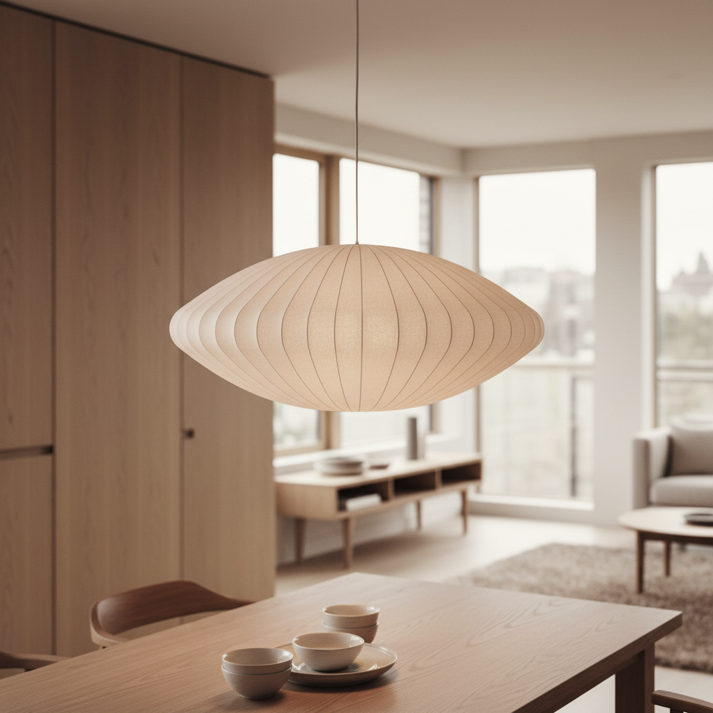 Crisscross Bubble Pendant Light above a dining table