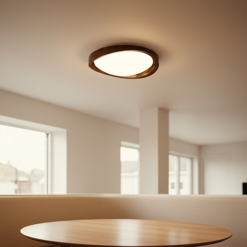 Walnut Curved Edge Ceiling Light hero
